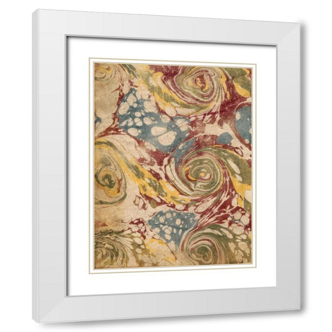 Marbleized I White Modern Wood Framed Art Print with Double Matting by Vision Studio