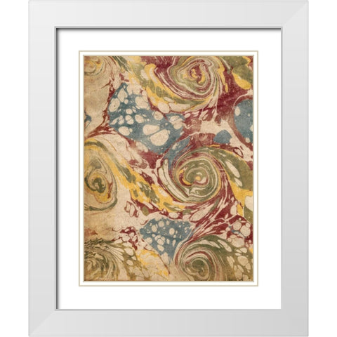 Marbleized I White Modern Wood Framed Art Print with Double Matting by Vision Studio