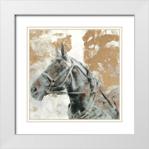 Driving Horses I White Modern Wood Framed Art Print with Double Matting by McCavitt, Naomi