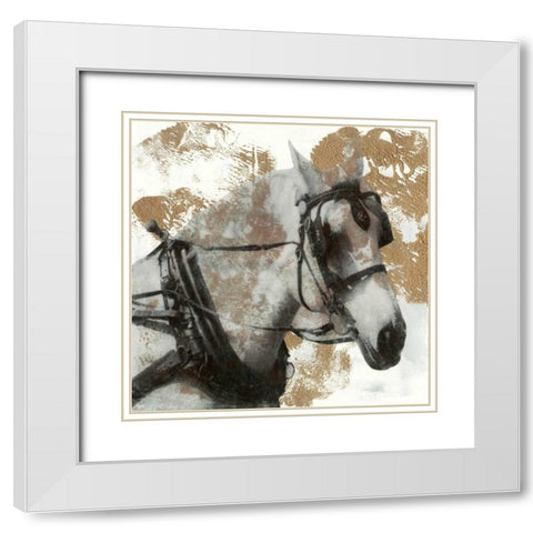 Driving Horses II White Modern Wood Framed Art Print with Double Matting by McCavitt, Naomi