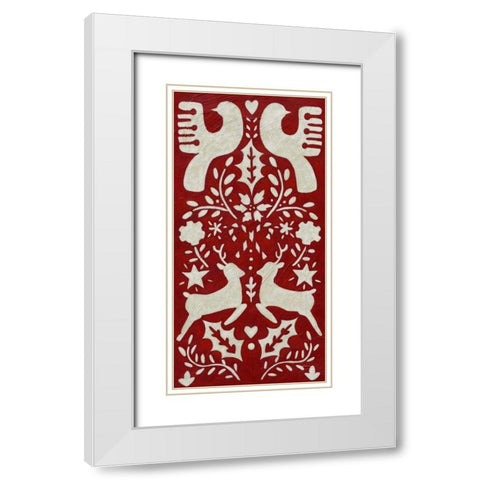 Christmas Joy I White Modern Wood Framed Art Print with Double Matting by Zarris, Chariklia