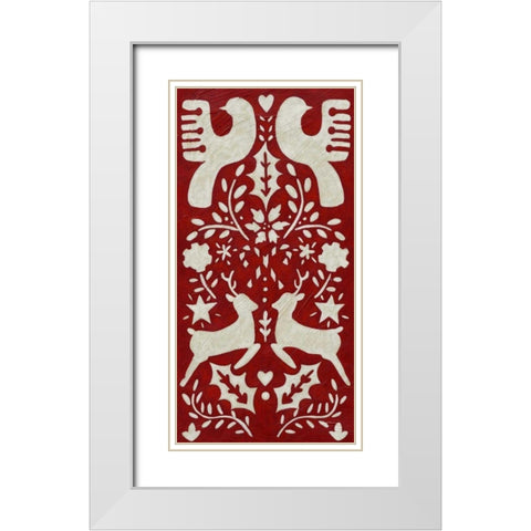 Christmas Joy I White Modern Wood Framed Art Print with Double Matting by Zarris, Chariklia