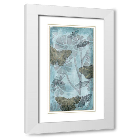 Wings and Petals II White Modern Wood Framed Art Print with Double Matting by Meagher, Megan