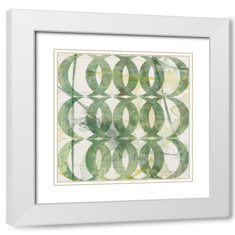 Metric Link V White Modern Wood Framed Art Print with Double Matting by Goldberger, Jennifer