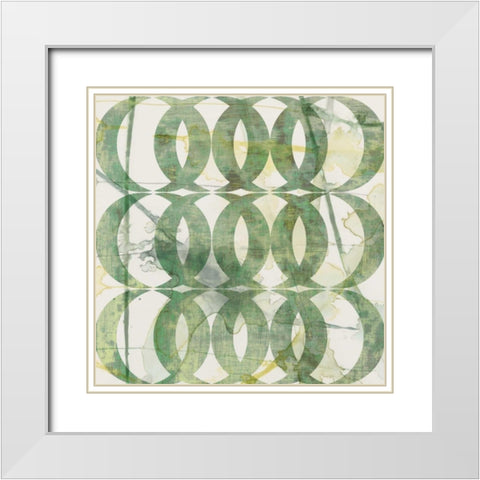 Metric Link V White Modern Wood Framed Art Print with Double Matting by Goldberger, Jennifer