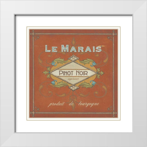 Vintage Wine Labels II White Modern Wood Framed Art Print with Double Matting by Vess, June Erica