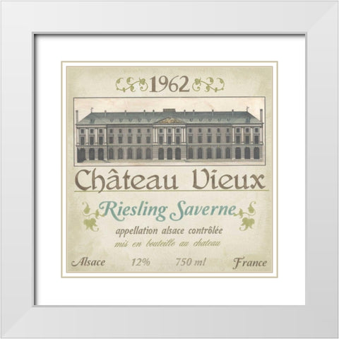 Vintage Wine Labels VII White Modern Wood Framed Art Print with Double Matting by Vess, June Erica