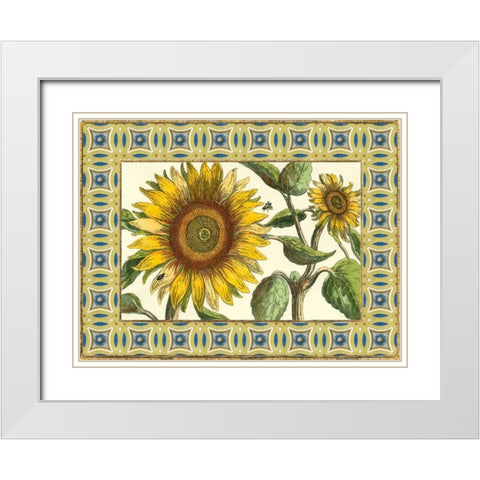 Classical Sunflower I White Modern Wood Framed Art Print with Double Matting by Vision Studio