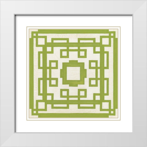 Maze Motif VII White Modern Wood Framed Art Print with Double Matting by Vess, June Erica