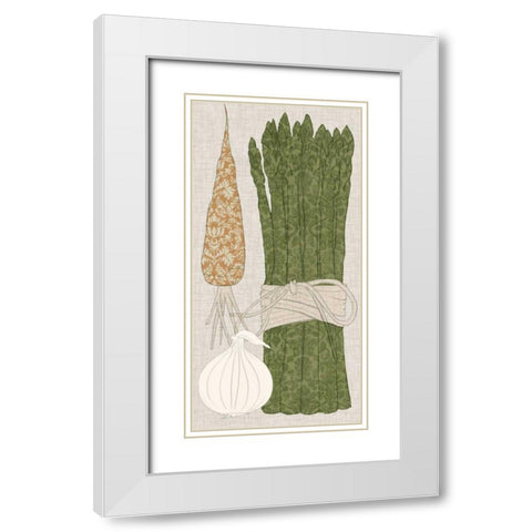 Contour Fruits and Veggies V White Modern Wood Framed Art Print with Double Matting by Vision Studio