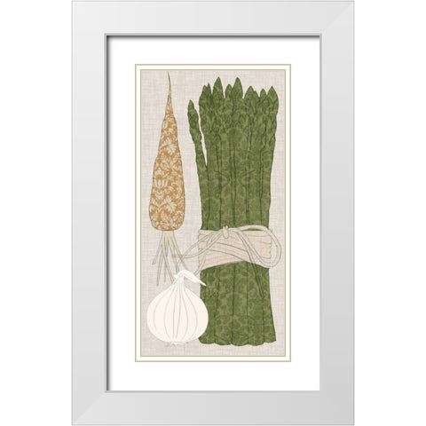 Contour Fruits and Veggies V White Modern Wood Framed Art Print with Double Matting by Vision Studio