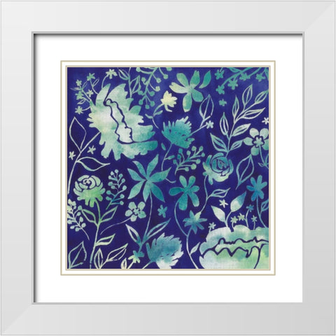 Indigo Batik I White Modern Wood Framed Art Print with Double Matting by Popp, Grace