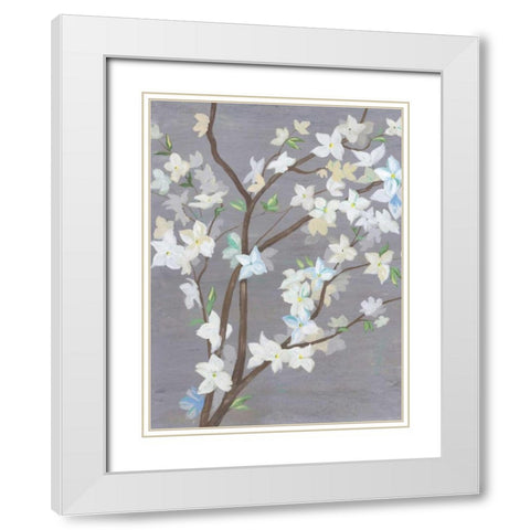 Cherry Blossom Haze I White Modern Wood Framed Art Print with Double Matting by Popp, Grace