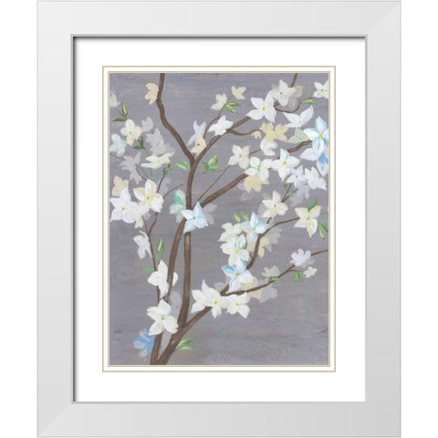 Cherry Blossom Haze I White Modern Wood Framed Art Print with Double Matting by Popp, Grace