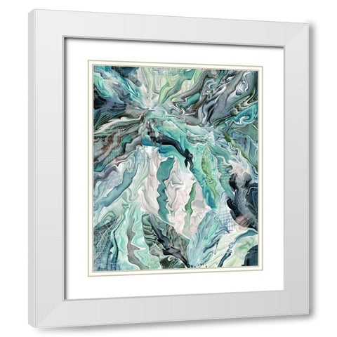 Tropical Forest Abstract 1 White Modern Wood Framed Art Print with Double Matting by Fab Funky