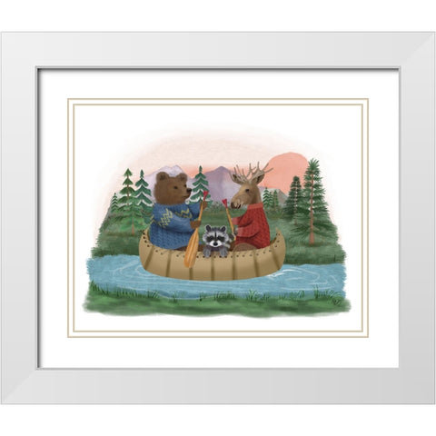 River Trip White Modern Wood Framed Art Print with Double Matting by Fab Funky