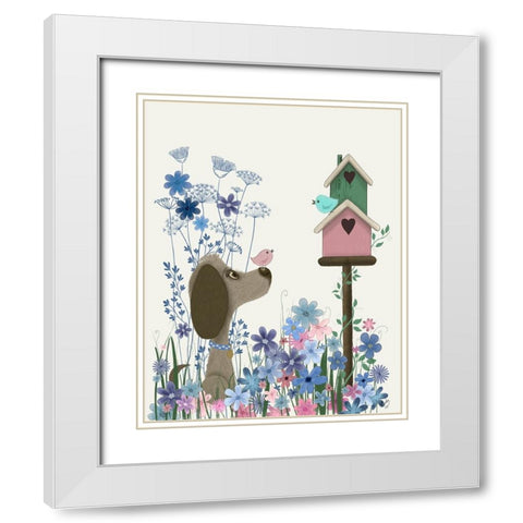 Bebe-Birdhouse White Modern Wood Framed Art Print with Double Matting by Fab Funky
