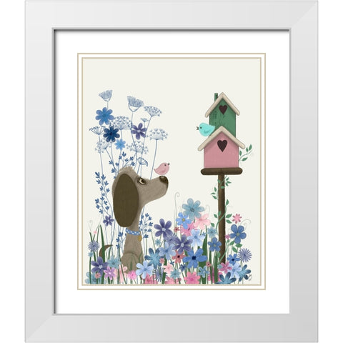 Bebe-Birdhouse White Modern Wood Framed Art Print with Double Matting by Fab Funky