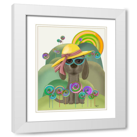 Bebe-Lollipop Hills White Modern Wood Framed Art Print with Double Matting by Fab Funky