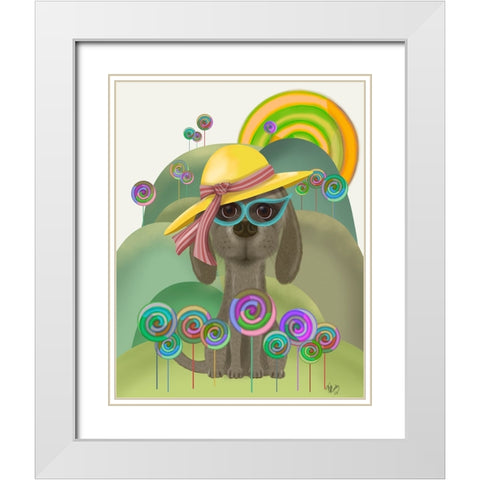 Bebe-Lollipop Hills White Modern Wood Framed Art Print with Double Matting by Fab Funky