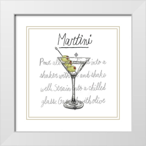 Classic Cocktails Collection E White Modern Wood Framed Art Print with Double Matting by McCavitt, Naomi