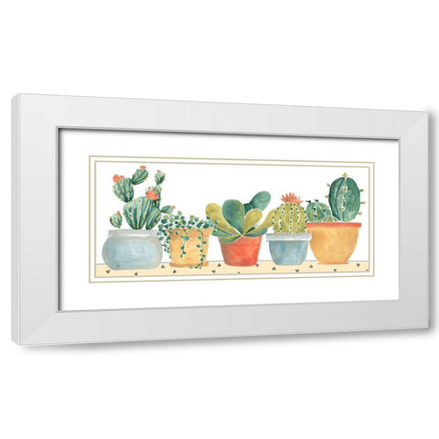 Simple Succulent Collection D White Modern Wood Framed Art Print with Double Matting by Vess, June Erica