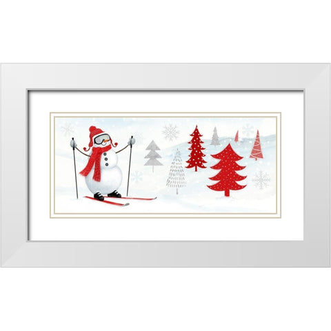 Snow Day Collection D White Modern Wood Framed Art Print with Double Matting by Borges, Victoria