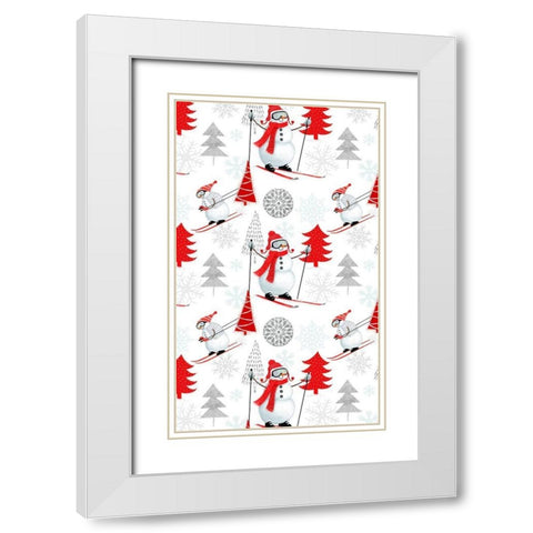 Snow Day Collection E White Modern Wood Framed Art Print with Double Matting by Borges, Victoria