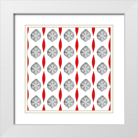 Snow Day Collection F White Modern Wood Framed Art Print with Double Matting by Borges, Victoria