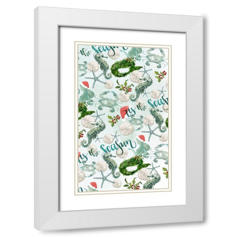 Tis the Seasun Collection E White Modern Wood Framed Art Print with Double Matting by Parker, Jennifer Paxton