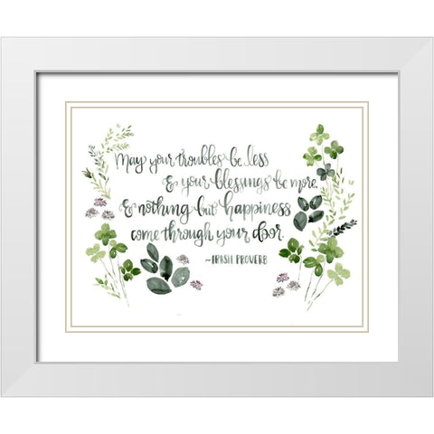 Clover Sayings Collection A White Modern Wood Framed Art Print with Double Matting by Parker, Jennifer Paxton