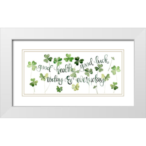 Clover Sayings Collection D White Modern Wood Framed Art Print with Double Matting by Parker, Jennifer Paxton