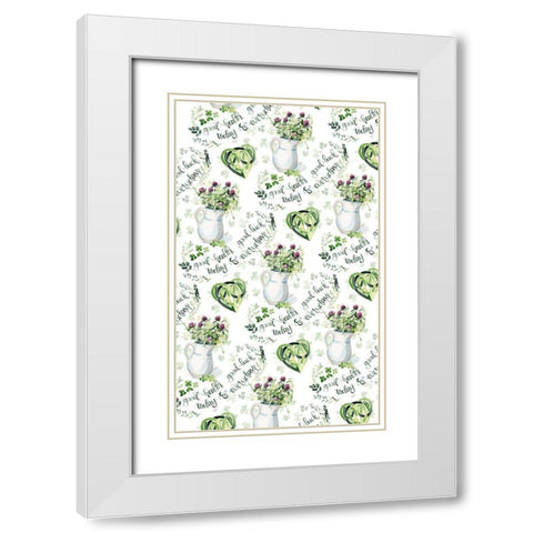 Clover Sayings Collection E White Modern Wood Framed Art Print with Double Matting by Parker, Jennifer Paxton