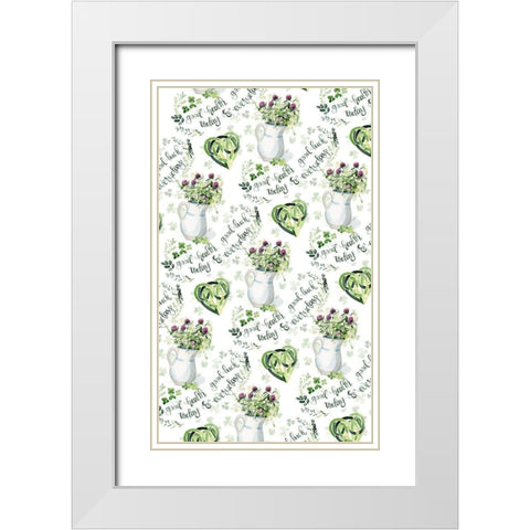Clover Sayings Collection E White Modern Wood Framed Art Print with Double Matting by Parker, Jennifer Paxton