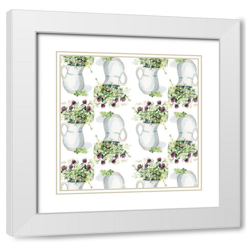 Clover Sayings Collection F White Modern Wood Framed Art Print with Double Matting by Parker, Jennifer Paxton