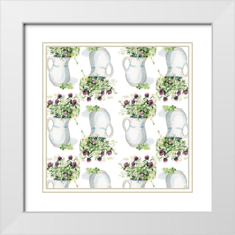 Clover Sayings Collection F White Modern Wood Framed Art Print with Double Matting by Parker, Jennifer Paxton