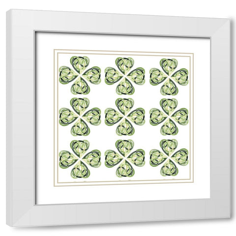 Clover Sayings Collection G White Modern Wood Framed Art Print with Double Matting by Parker, Jennifer Paxton