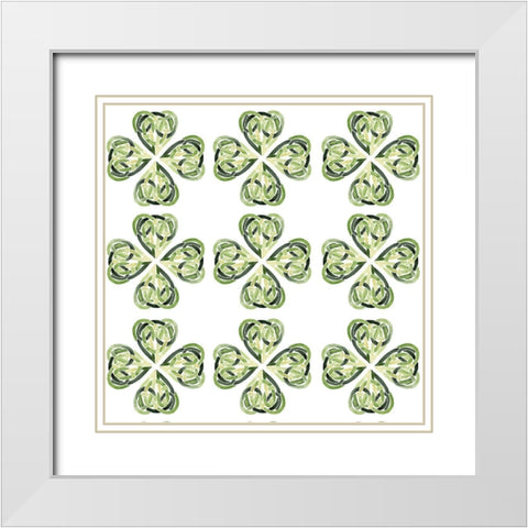 Clover Sayings Collection G White Modern Wood Framed Art Print with Double Matting by Parker, Jennifer Paxton
