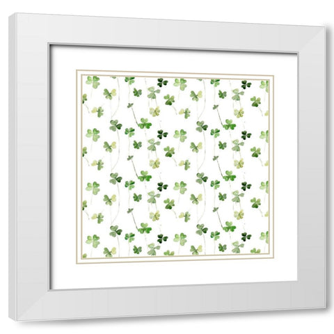 Clover Sayings Collection H White Modern Wood Framed Art Print with Double Matting by Parker, Jennifer Paxton