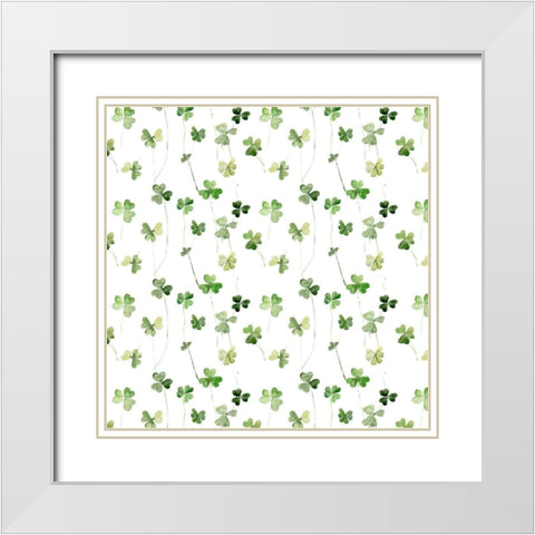 Clover Sayings Collection H White Modern Wood Framed Art Print with Double Matting by Parker, Jennifer Paxton