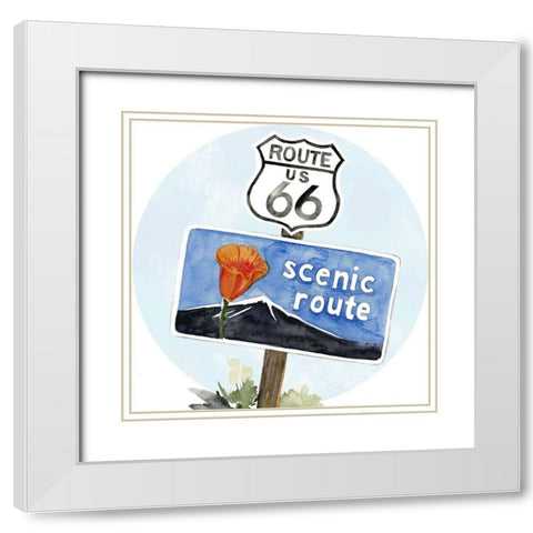 Summer Vacation Collection C White Modern Wood Framed Art Print with Double Matting by Parker, Jennifer Paxton