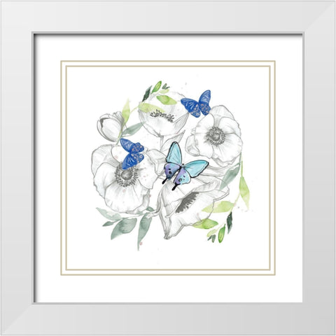 Watercolor Butterfly Collection C White Modern Wood Framed Art Print with Double Matting by Parker, Jennifer Paxton
