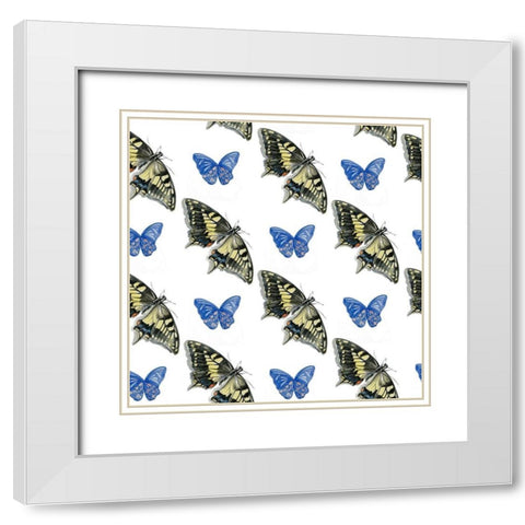 Watercolor Butterfly Collection F White Modern Wood Framed Art Print with Double Matting by Parker, Jennifer Paxton