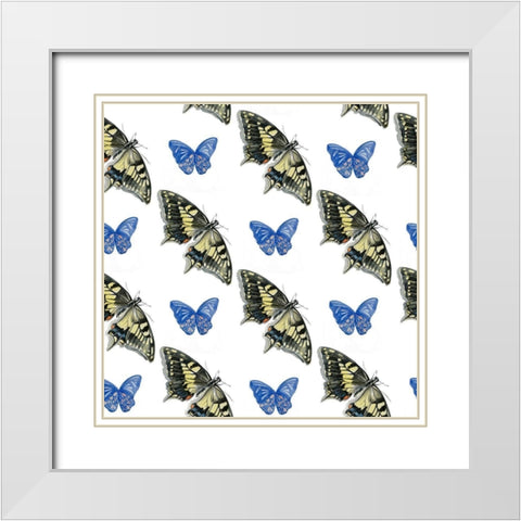 Watercolor Butterfly Collection F White Modern Wood Framed Art Print with Double Matting by Parker, Jennifer Paxton