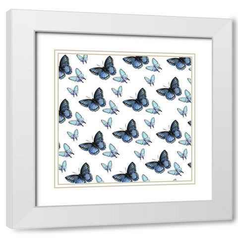 Watercolor Butterfly Collection H White Modern Wood Framed Art Print with Double Matting by Parker, Jennifer Paxton