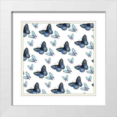 Watercolor Butterfly Collection H White Modern Wood Framed Art Print with Double Matting by Parker, Jennifer Paxton