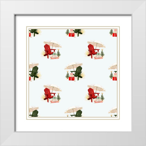 Christmas Coast Collection H White Modern Wood Framed Art Print with Double Matting by Borges, Victoria