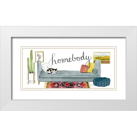 Homebody Collection D White Modern Wood Framed Art Print with Double Matting by Borges, Victoria