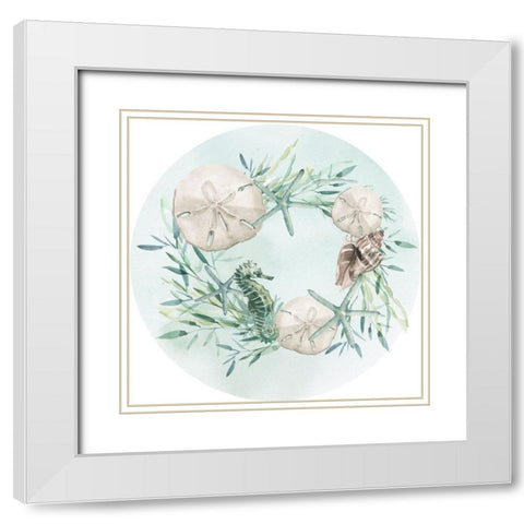 Coastal Vibes Collection C White Modern Wood Framed Art Print with Double Matting by Parker, Jennifer Paxton