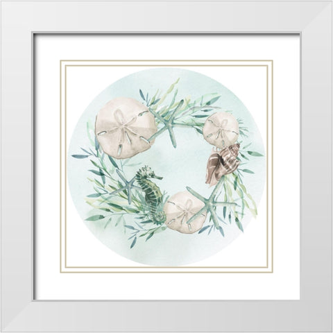 Coastal Vibes Collection C White Modern Wood Framed Art Print with Double Matting by Parker, Jennifer Paxton
